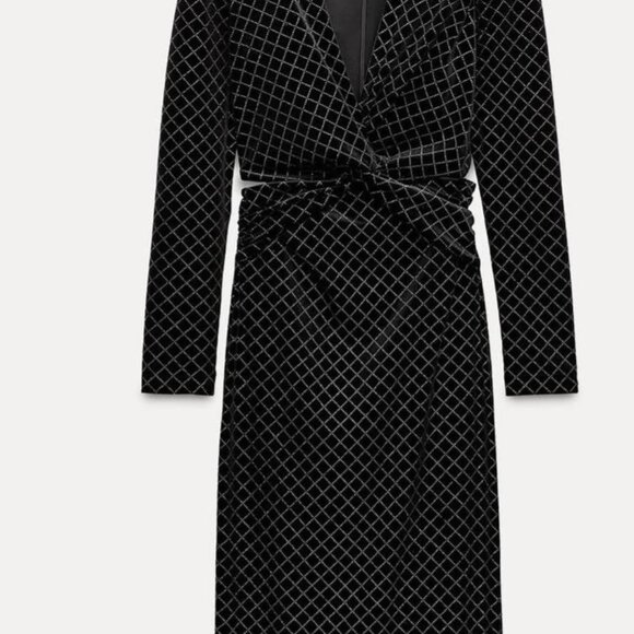 ZARA SHIMMERY VELVET DRESS ladies medium - Picture 8 of 12